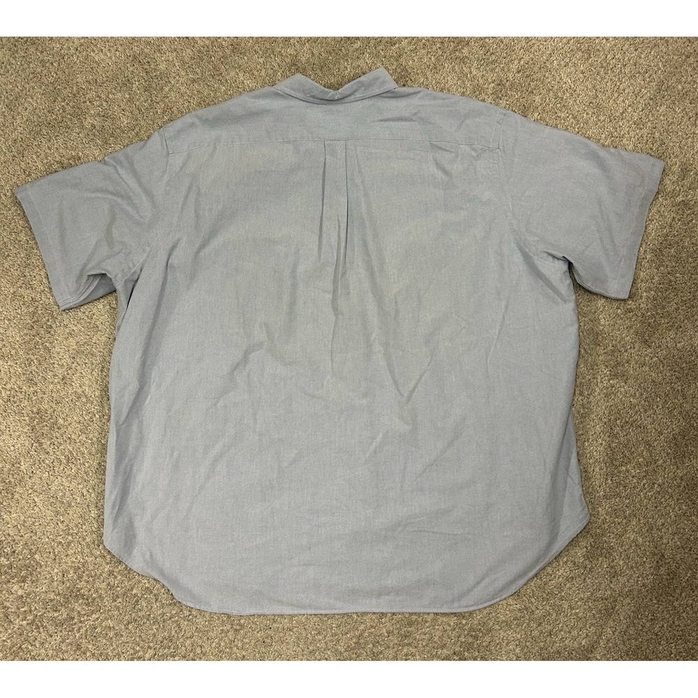 Ralph Lauren Oxford Button Down Shirt Mens 4XB Big Blue Short Sleeve Cotton - Picture 3 of 7